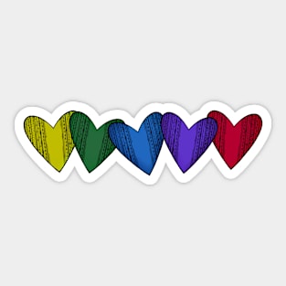 Lots of love rainbow hearts Sticker